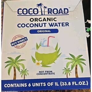 COCO Road Organic Coconut Water 1 Liter Original (Pack of 6) 06/2025~ 5 Avail